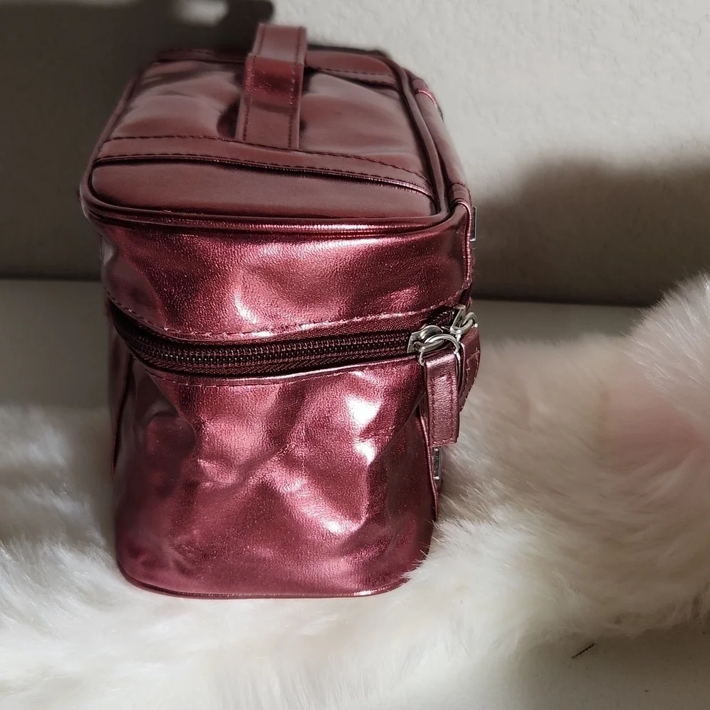 Avon Metallic redish pink makeup bag